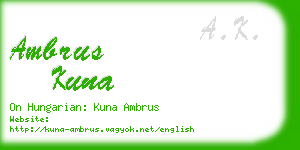 ambrus kuna business card